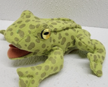 Folkmanis Mini Frog Hand Finger Puppet Plush Green Realistic Full Body - $9.64