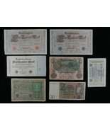 1910-1929 Alemania 7-Notes Juego Empire 50-1000 Marca &amp; Entre 20-1000000... - $1,468.45 MXN