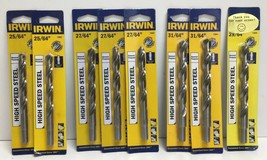 Irwin High Speed Steel 25/64", 27/64", 29/64", 31/64" Drill Bit  Set - £30.22 GBP