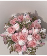 Pink And White Baby Girl Shower Diaper Bouquet Centerpiece New Mom Hospi... - £51.51 GBP