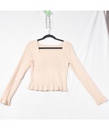 Shein Crop Sweater Size Small Cream Square Neck - $14.79