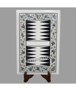 Handmade White Marble Backgammon Set | Eco-Friendly Inlaid Stones | 12&quot;x18&quot; - $508.64