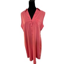 The Limited V-neck Shirt Dress Buttons L Coral Elegant Casual Spring NO ... - $26.72