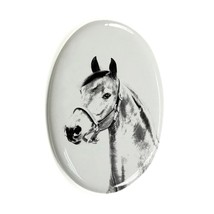 Morgan horse- Gravestone oval ceramic tile with an image of a horse. - $9.99
