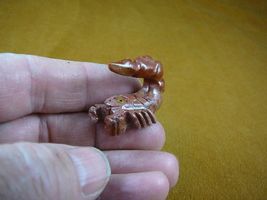 (Y-SCO-1) red tan SCORPION stone carving SOAPSTONE Peru I love baby scor... - $8.99
