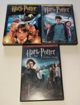 Harry Potter 3 Movie DVD Lot Sorcerer&#39;s Stone Prisoner of Azkaban Goblet of Fire - £11.05 GBP