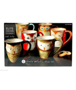 GIBSON Owl City 6 Piece Hand Crafted Ceramic Mug Set - €34,10 EUR