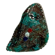 Vtg Zuni Carved Corn Maiden Coral Opal Lapis Sterling Turquoise Ring Size 6 - 10 - £1,113.09 GBP