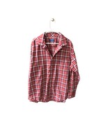 Cole Haan Mens Size XXL Grand Os Plaid Long Sleeve Shirt Button Up Top Red - £19.54 GBP