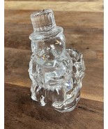 Snowman Lead Crystal Tealight Candle Holder Vintage  Made in USA Christmas - $218.01 MXN