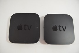 Apple TV 3rd Generation Model A1469 Black Lot of 2 Working w/ 1 Box, 1 Remote - £30.16 GBP