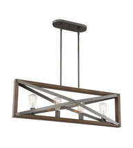 Cordelia Lighting 4-Light Industrial Brushed Iron Chandelier wGlass Rods - $2,784.23 MXN