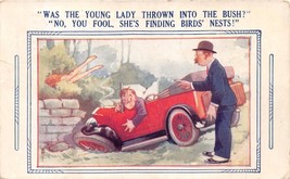 Auto Accident~Woman In Bushes~Bamforth #1531 Comic Automobile Postcard c1930 - £5.08 GBP