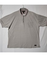 Buckley Bay Mens Polo Shirt Size 2XL Short Sleeves Pocket Gray &amp; White C... - $16.49