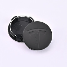 Set of 4Pcs - Tesla Wheel Center Cap Emblem Hub Caps - 56mm - Matte Black - $176.51 MXN