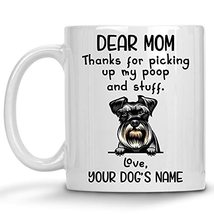 Personalized Schnauzer Coffee Mug, Custom Dog Name, Customized Gifts For Dog Mom - £11.91 GBP