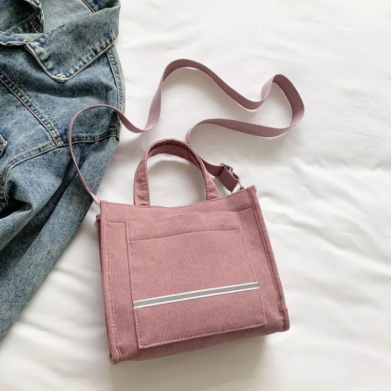 Women&#39;s Canvas Casual Tote Bag Pink E - £7.17 GBP