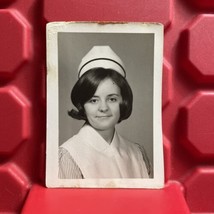 Portrait Of A Young Woman Nurse 2 3/8 x 3 1/2 Pocket Photograph Vintage 1950s - £6.71 GBP