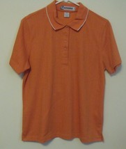 Extreme Orange White Trim Short Sleeve Polo Shirt Women Size XL NWOT - $15.95