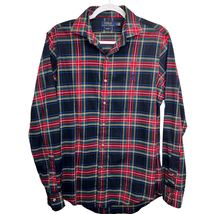 Polo Ralph Lauren Plaid Mens Shirt Red Blue Size M Button Up Tartan Plai... - £17.43 GBP