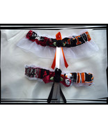 Alabama and Tennessee House Divided White Fabric Flower Wedding Garter Set  - £27.97 GBP
