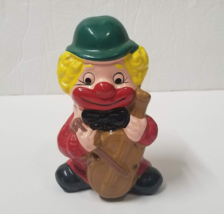 Clown Bank Ceramic Happy Musician Hobo Clown with Hat 5&quot; Tall - £3.14 GBP