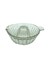 Clear Glass Ribbed Lemon Citrus Juicer Reamer with Thumb Handle &amp; Spout Vintage - £9.71 GBP