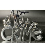Mr. Brainwash &quot;Art Is Not A Crime&quot; Silver Resin Sculpture Hand Signed &amp; ... - $2,031.04 CAD