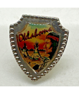 Vintage Oklahoma Tourist Shield Crest Lapel Pin W/ Native American - $282.06 MXN