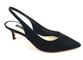 Nine West Nataly Black Suede Leather Slingback Pointed Toe Pumps - £79.13 GBP