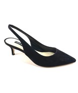 Nine West Nataly Black Suede Leather Slingback Pointed Toe Pumps - £77.44 GBP