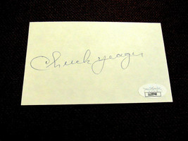 CHUCK YEAGER SPEED OF SOUND ACE PILOT SIGNED AUTO VINTAGE INDEX CARD JSA... - £158.26 GBP