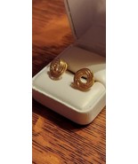Bold Love Knot Earrings 14k Yellow Gold Pierced Studs J4141TL 2.0Gr Vint... - $380.30 CAD