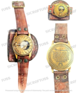 Vintage Old Style WWII Militär-Armbanduhr mit Sonnenuhr aus Messing und ... - £18.07 GBP