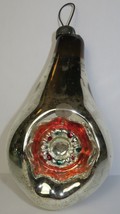 VTG Christmas Ornament USSR Russian Soviet Large Silver Glass Spotlight Indent - £53.48 GBP
