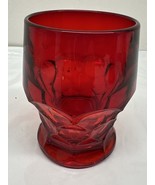 HONEYCOMB RUBY RED 4&quot; WATER TUMBLERS Glass - $20.77 CAD