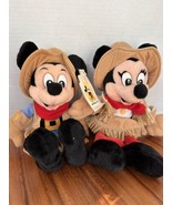 VTG NWT Disney World Frontierland Mickey &amp; Minnie Bean Bag Plushes - $27.34 CAD