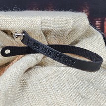 I Am Not Perky Bracelet, Wednesday Addams Style Black Faux Leather w Embossing - £6.35 GBP