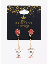 Disney Princess Beauty And The Beast Chip Dangling Earrings - £15.95 GBP