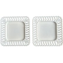 2 Vintage 1940s Westmoreland Milkglass White Square Lace S Pattern Plate... - $23.76