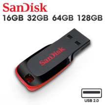 SanDisk Cruzer Blade USB 2.0 Flash Drive 16GB 32GB 64GB 128GB Memory Stick Pen - £5.79 GBP+