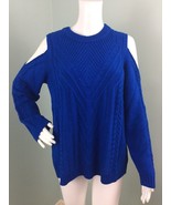 NWT Women&#39;s Vince Camuto Blue Cold Shoulder Cable Sweater Sz L Large - £30.75 GBP