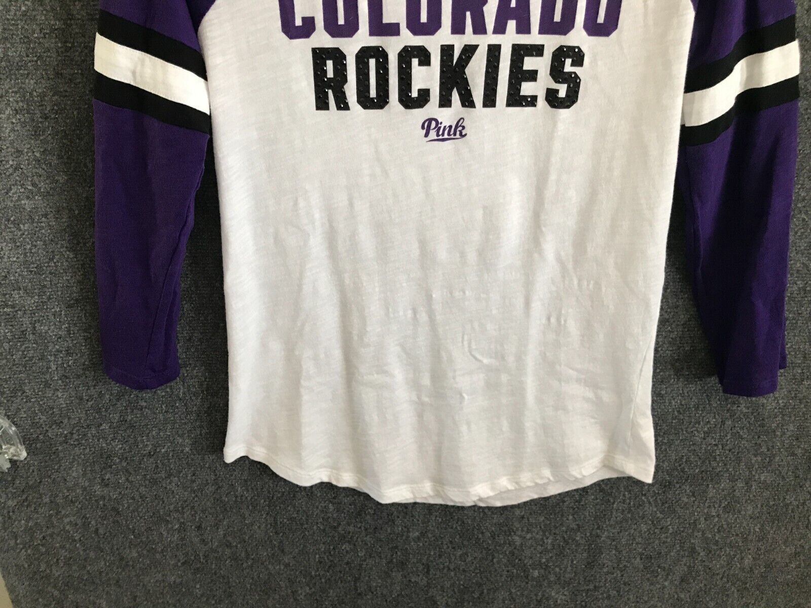 Colorado Rockies Victoria's Secret (PINK) Womens T-Shirt Size SP 3/4 Sleeve Item image 3