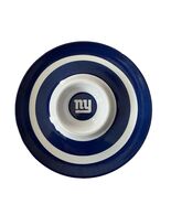 New York Giants Chip &amp; Dip Bowl 13” NFL NY Logo Serving Platter Blue White - $22.50
