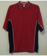 Extreme Red Black White Trim Short Sleeve Polo Shirt Men Size Large NWT - £13.47 GBP