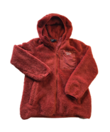 Reebok Women&#39;s Hooded Jacket Coat LG Full Zip Fleece Faux Fur Red Rose - $585.46 MXN