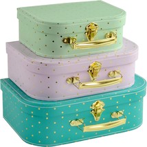 Paperboard Suitcases - Set Of 3 Decorative Storage Boxes - Mini, Photo Storage. - £26.36 GBP