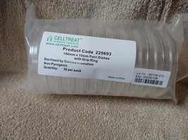 10 pack CellTreat 229693 Petri Dishes 100mm x 15mm NEW Mad Lab Halloween... - $11.95