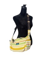 Kavu Striped Rope Sling Bag Crossbody Shoulder Bag Yellow Green Cotton C... - $420.20 MXN