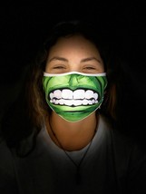 Kids Face Mask Hulk Comics Vibrant Mouth cover Light Dry Fit Reversible White - £7.47 GBP